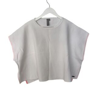 Sweaty Betty White Tabata Knit Sweater - Oversized Boxy Top - S/M